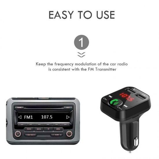  Car Handsfree Wireless Bluetooth Kit FM Transmitter LCD 