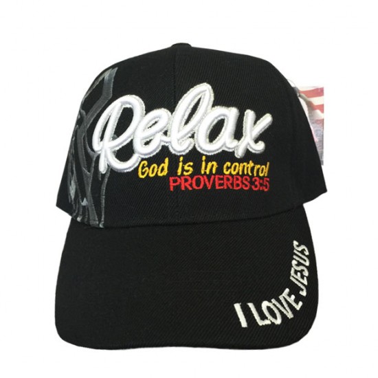 Relax God Is In Control Proverbs 3:5 Adjustable Baseball Cap