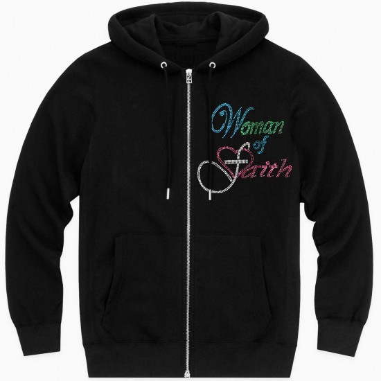 Women of Faith - Multi-Color Rhinestones Hoodie